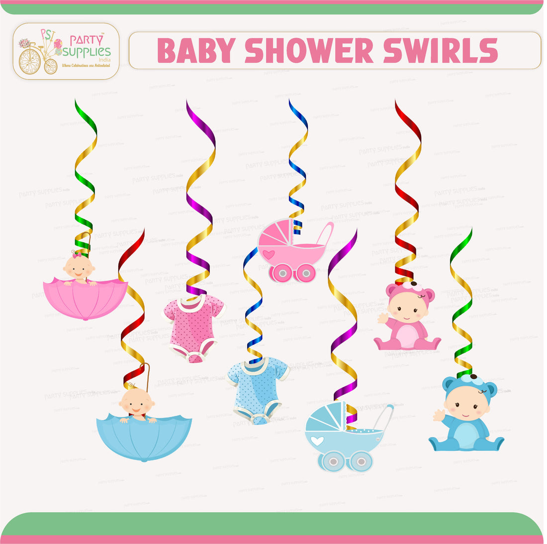 PSI Baby Shower Theme Swirls