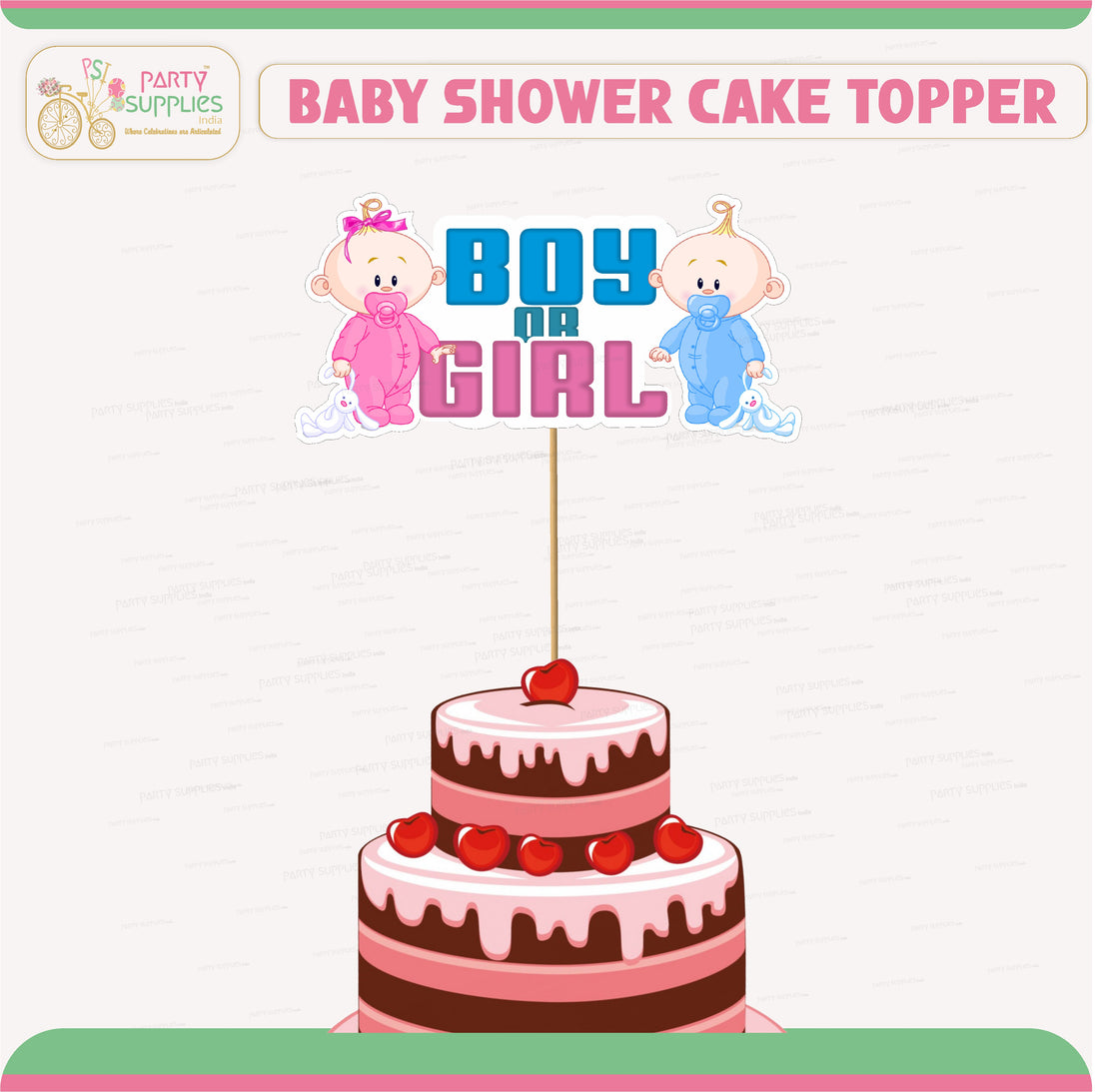 Baby Shower Theme Customized Cake Topper