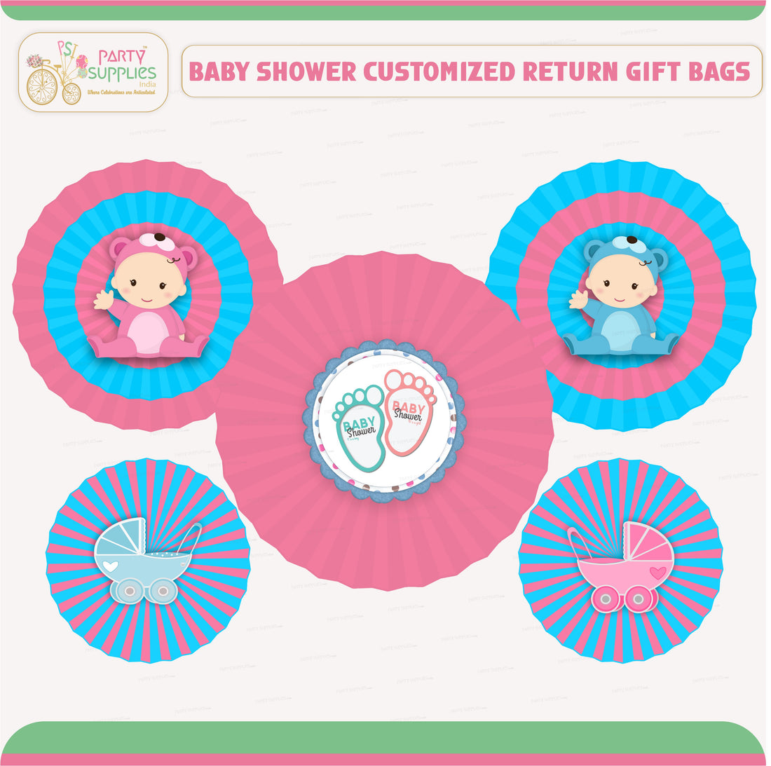 PSI Baby Shower Theme Paper Fan