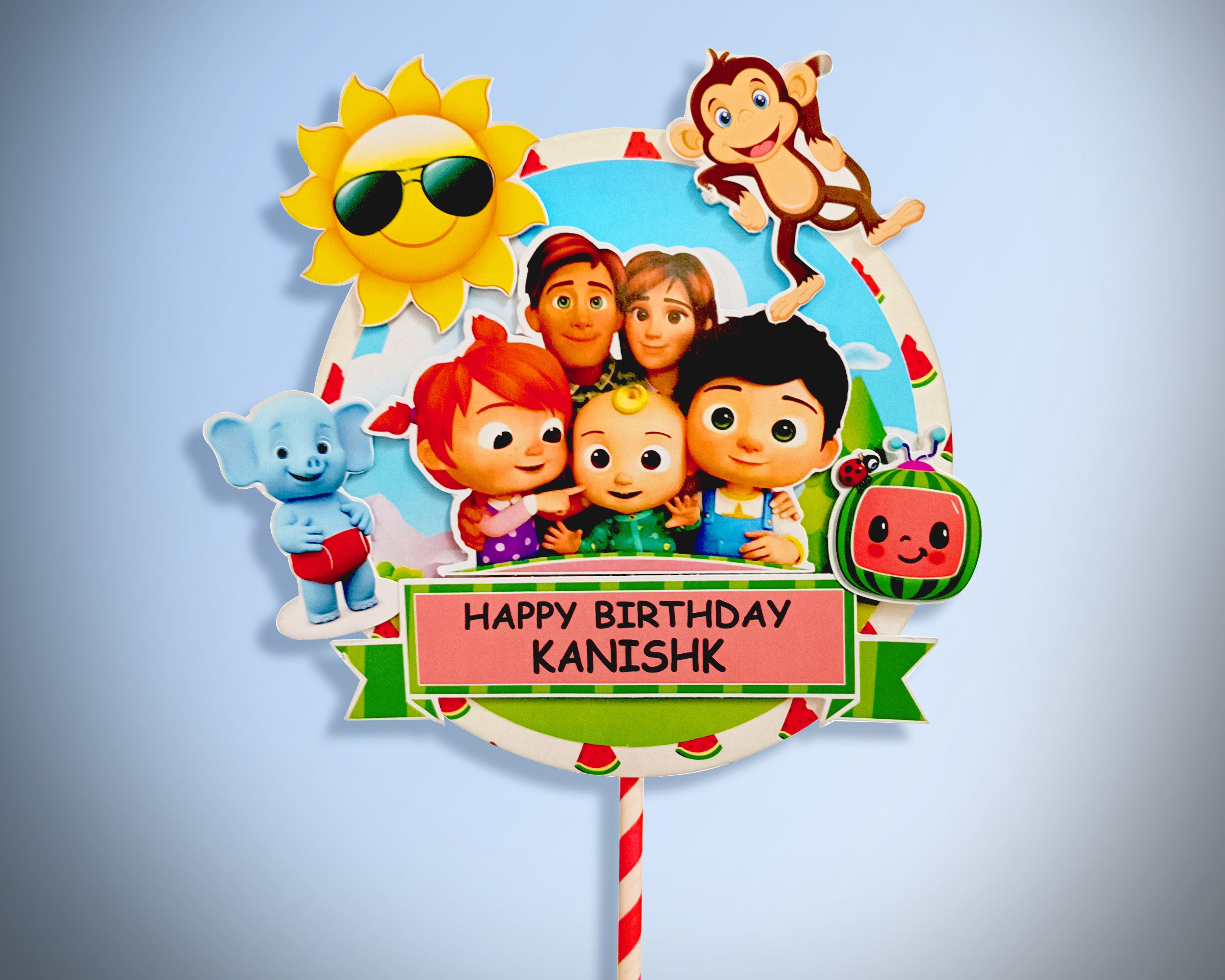 Cocomelon Theme Hand Crafted Cake Topper