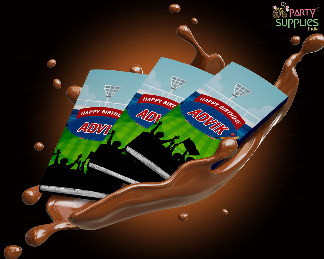 Cricket Theme Home Made Chocolate Return Gifts