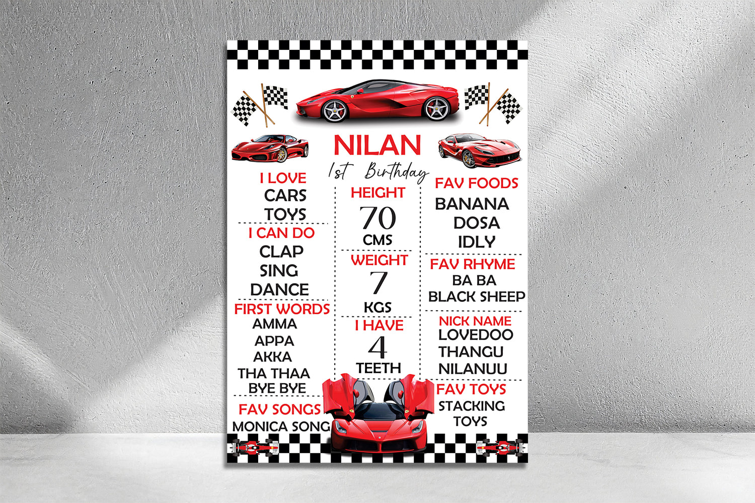Car Theme Chalkboard