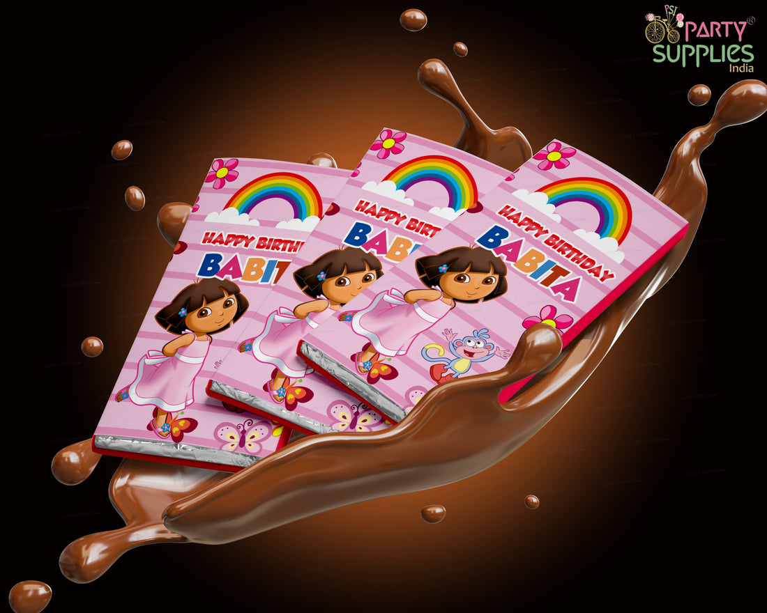 Dora The Explorer Theme Home Made Chocolate Return Gifts
