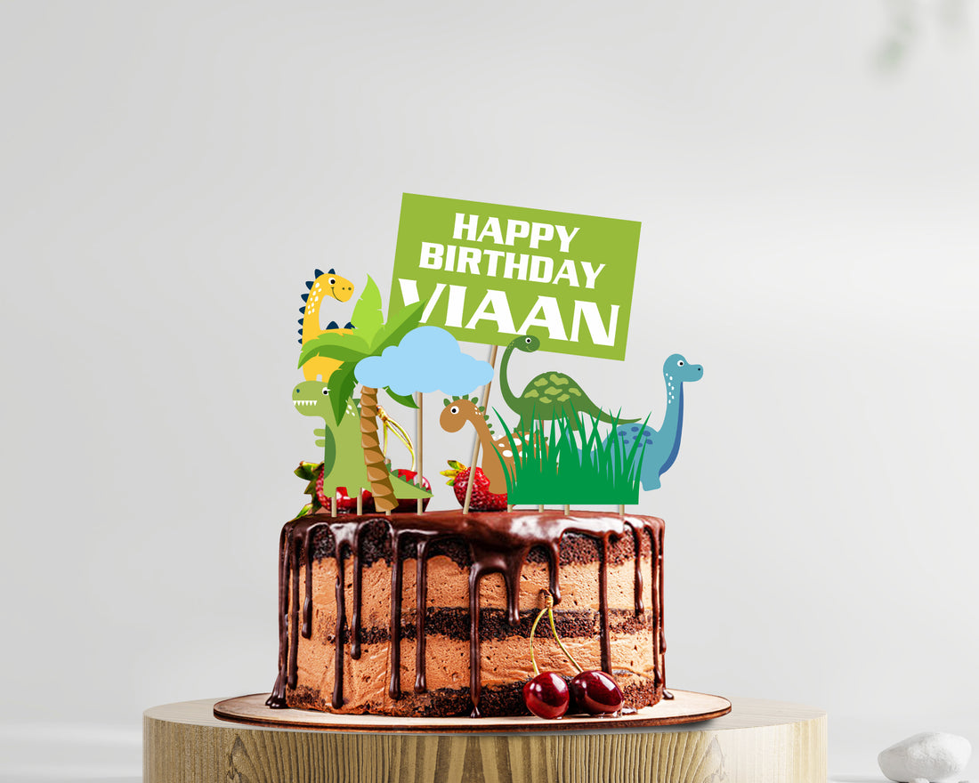 PSI Dinosaur Theme Customized Cake Topper