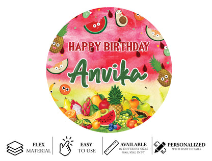 Fruits Theme Fruity Fiesta Round Backdrop