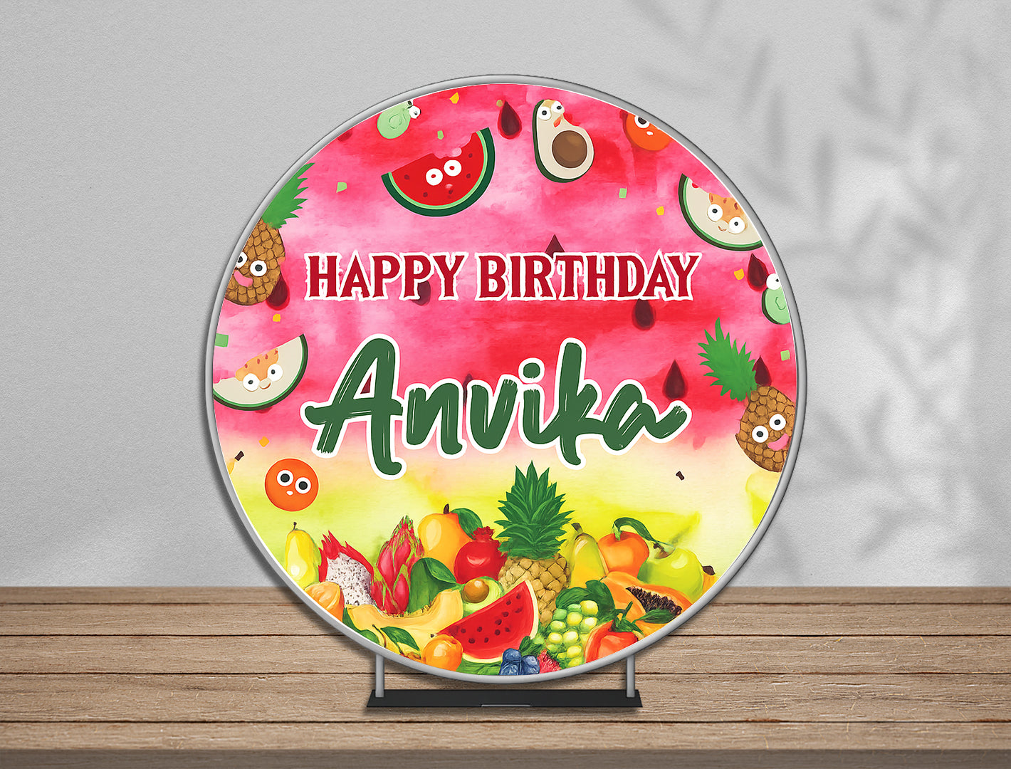 Fruits Theme Fruity Fiesta Round Backdrop