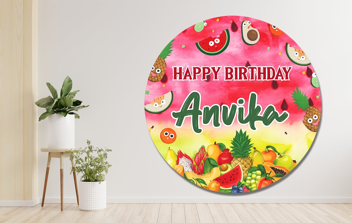 Fruits Theme Fruity Fiesta Round Backdrop