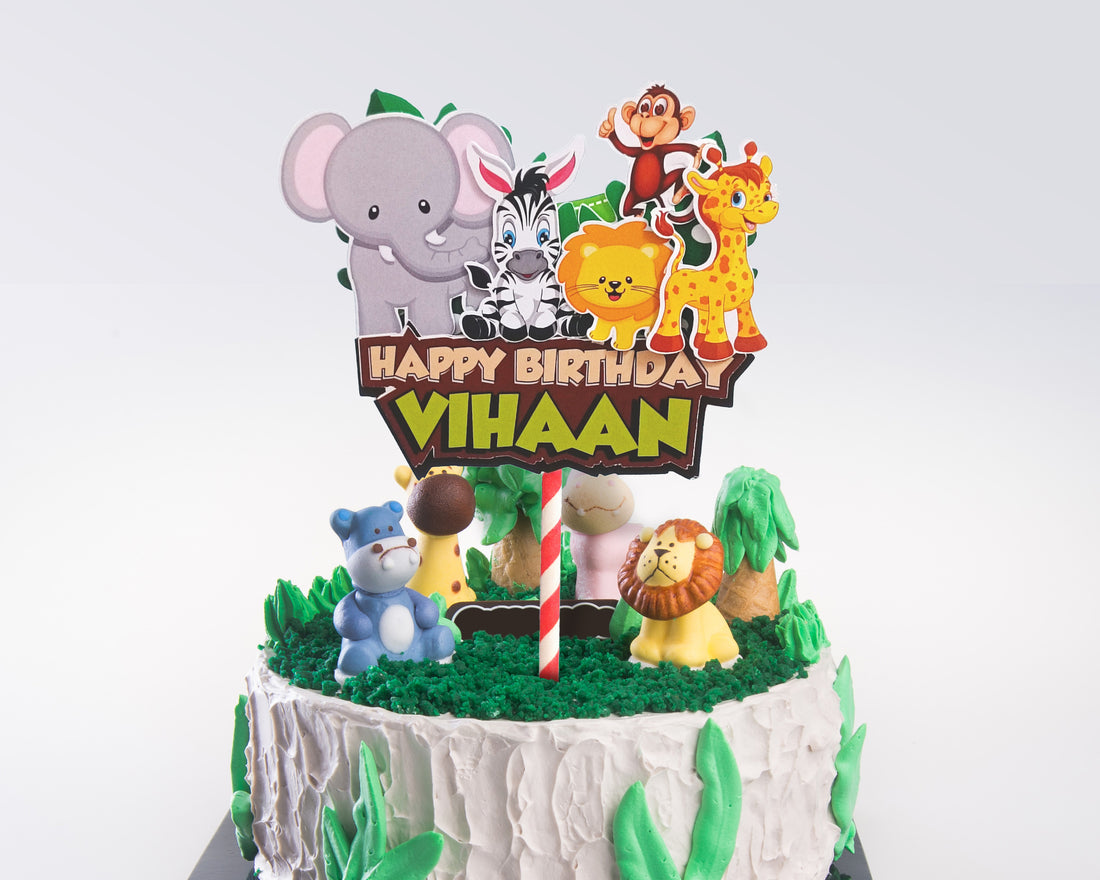 PSI Jungle Theme Hand Crafted Cake Topper