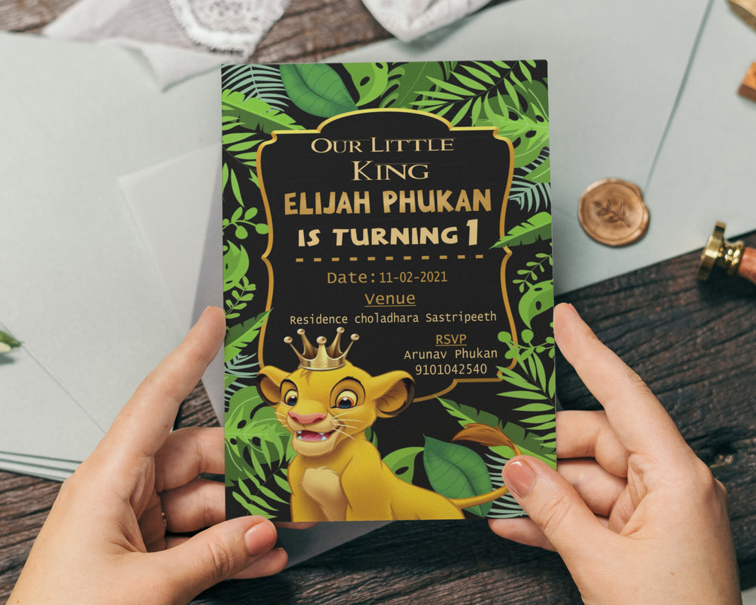 Lion King Theme Customized Invite