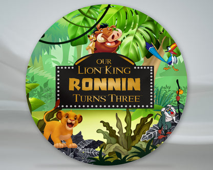 Lion King Theme Customized Round Backdrop