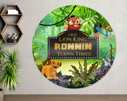 Lion King Theme Customized Round Backdrop