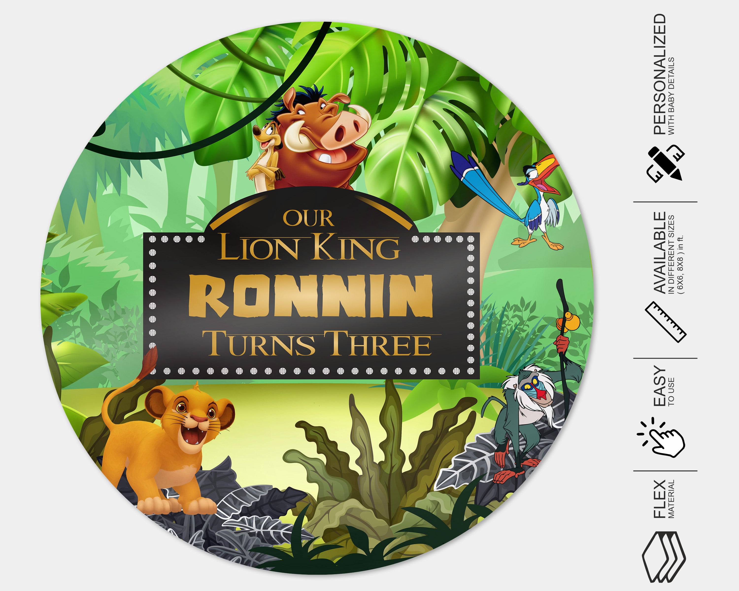 Lion King Theme Customized Backdrop