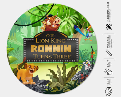 Lion King Theme Customized Round Backdrop