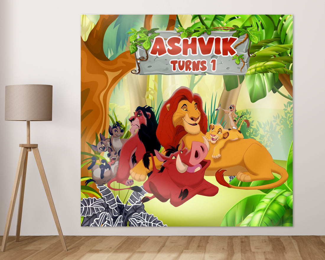 Lion King Theme Personalized Square Backdrop
