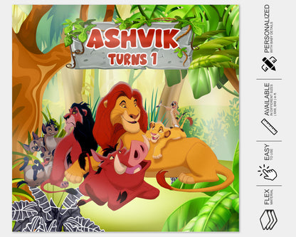 Lion King Theme Personalized Square Backdrop
