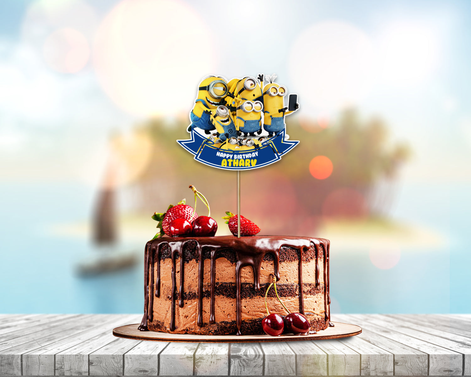 Minion Theme Customized Cake Topper