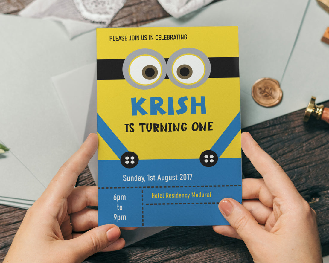 Minion Theme Customized Invite