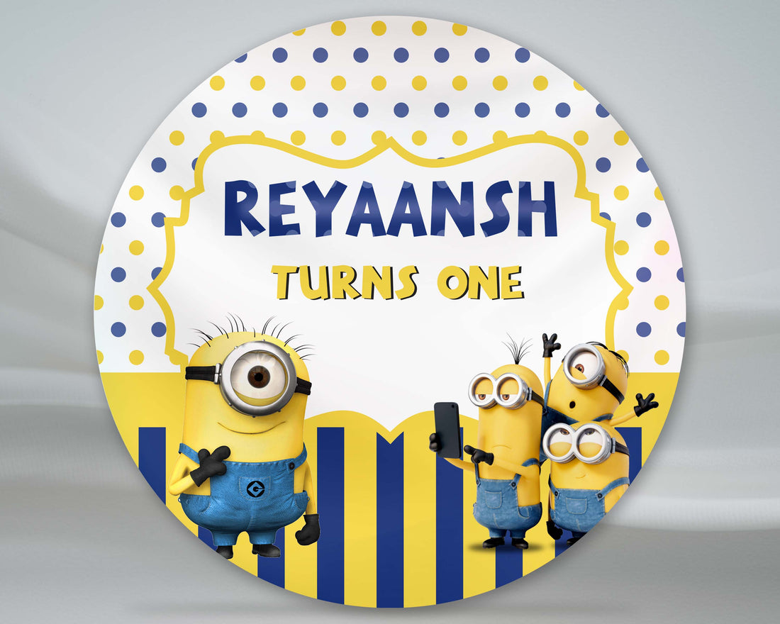 Minion Theme Customized Round Backdrop