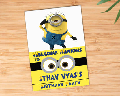 Minion Theme Customized Welcome Board