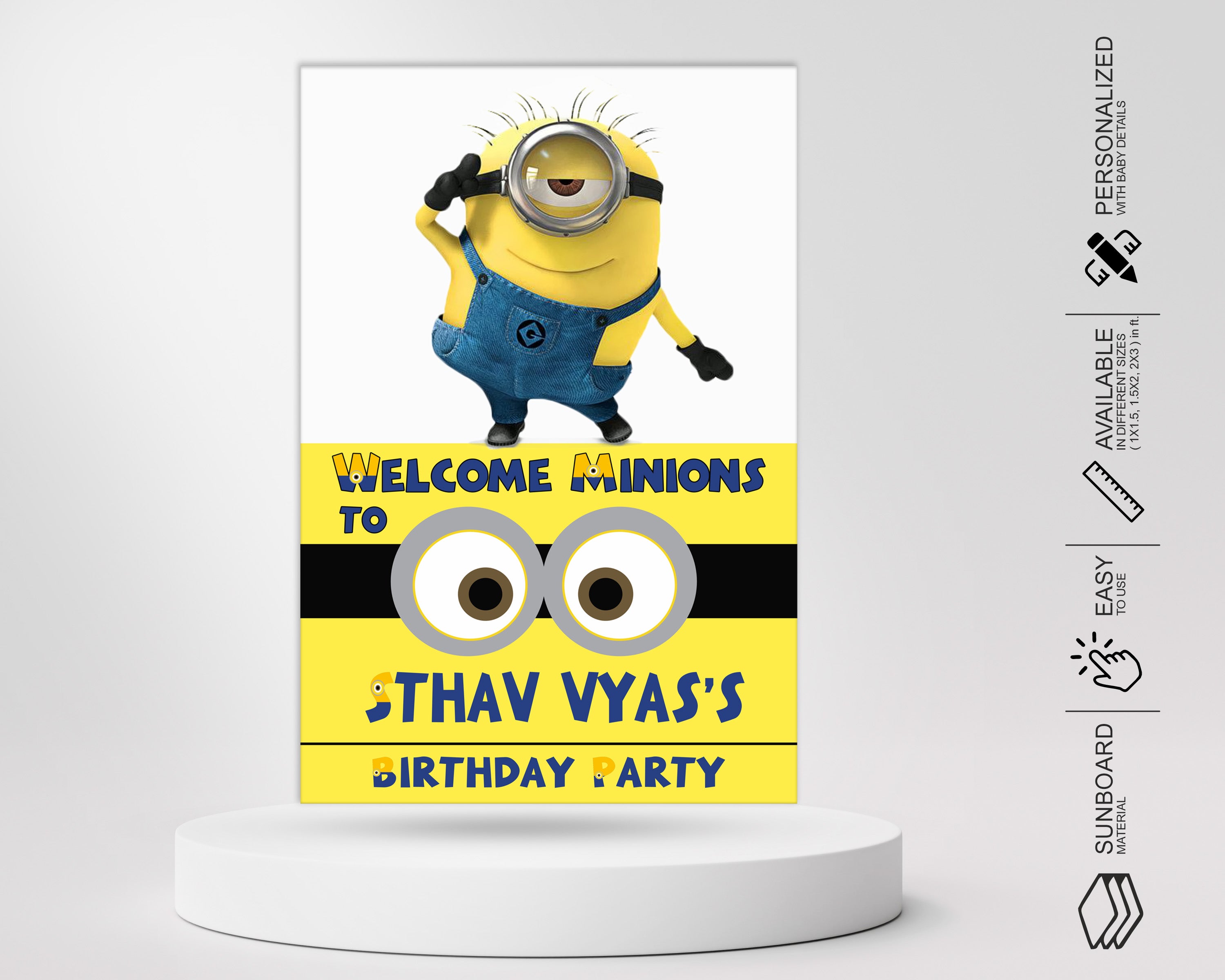 Minion Theme Customized Welcome Board