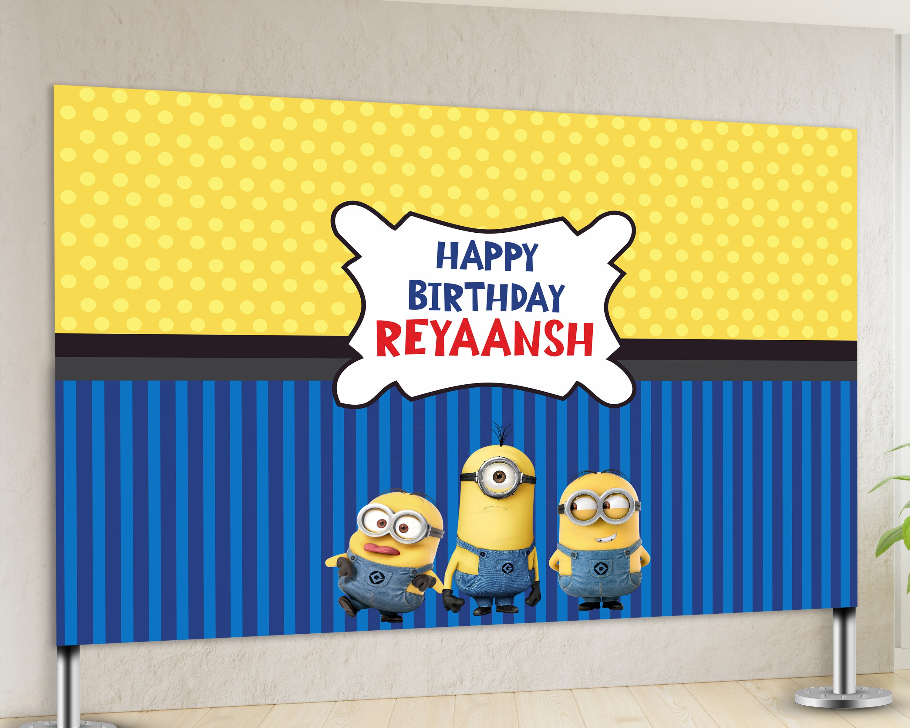 Minion Theme Personalized Backdrop