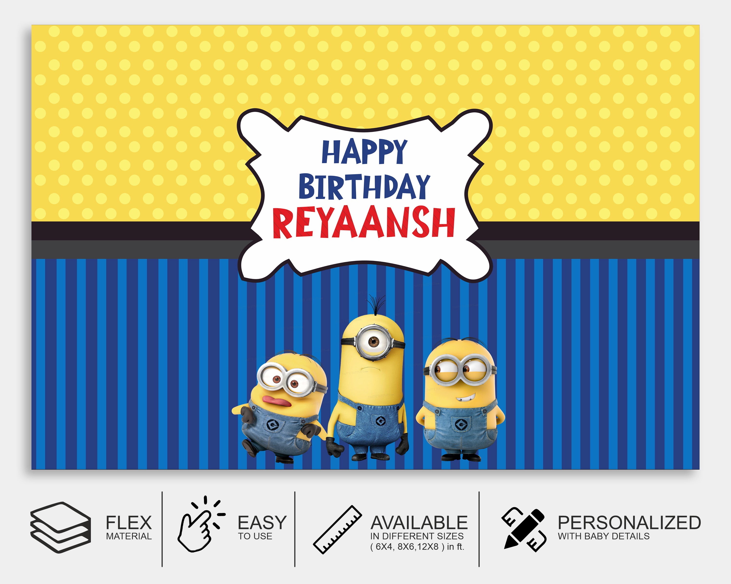 Minion Theme Personalized Backdrop