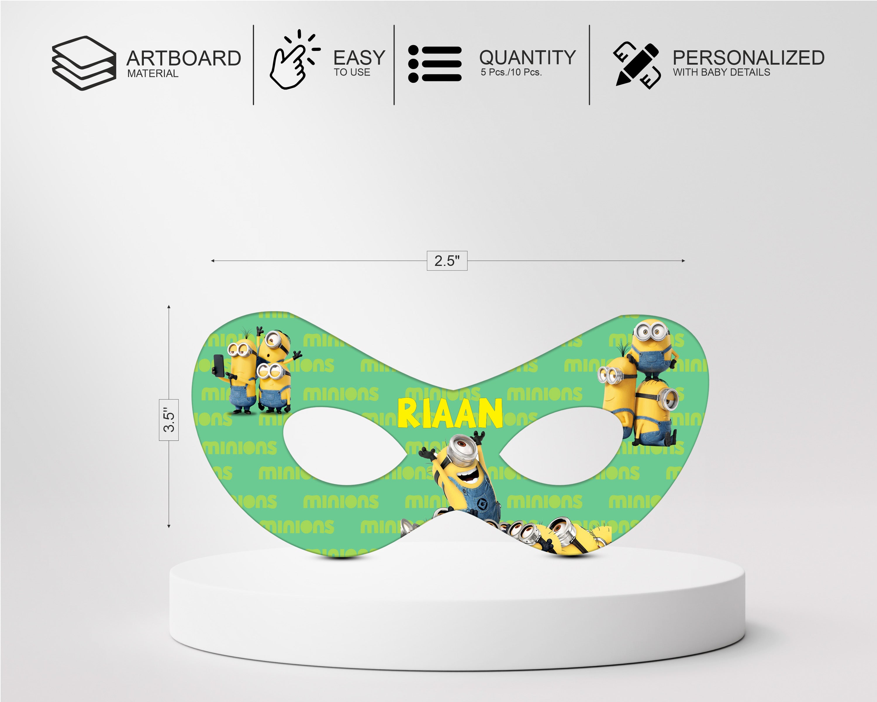 Minion Theme Personalized Eye Mask