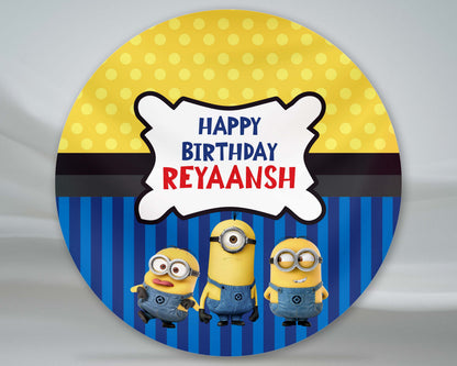 Minion Theme Personalized Round Backdrop - image 1 of 5 | Party Supplies India