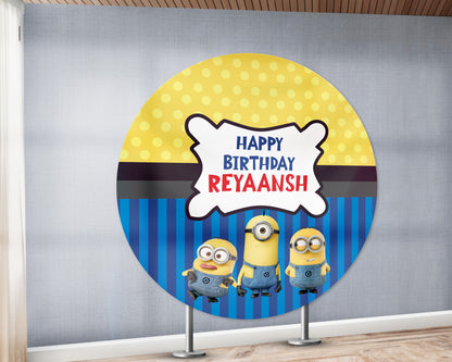 Minion Theme Personalized Round Backdrop - image 3 of 5 | Party Supplies India