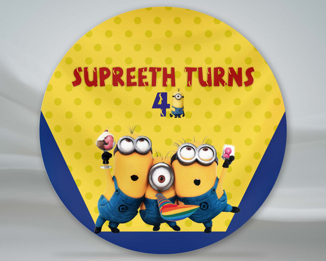 Minion Theme Round Backdrop