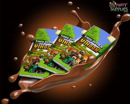 Minecraft Theme Home Made Chocolate Return Gifts