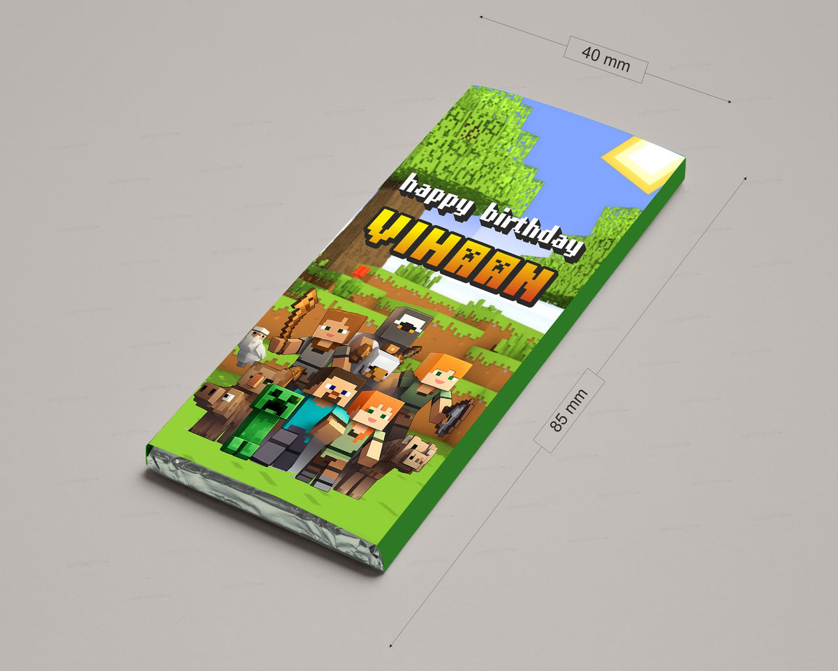 Minecraft Theme Home Made Chocolate Return Gifts