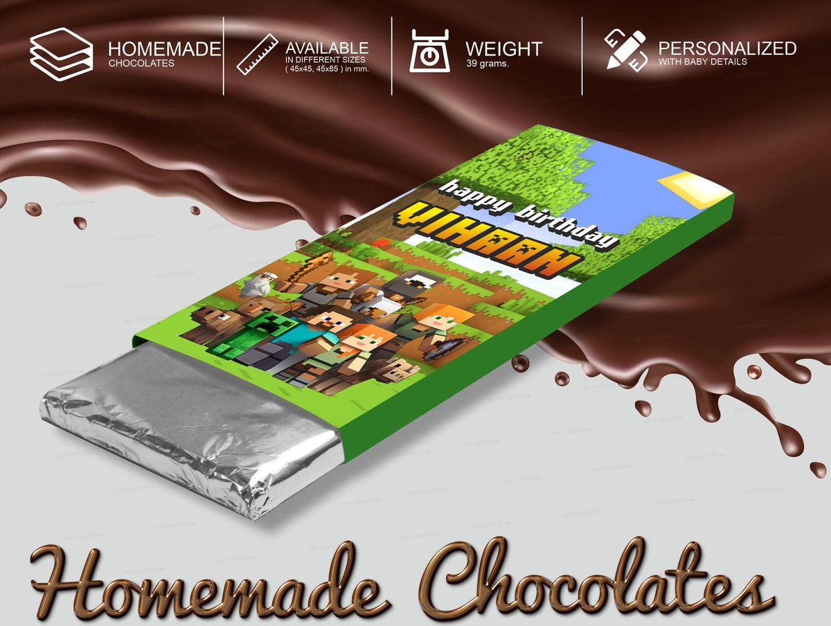Minecraft Theme Home Made Chocolate Return Gifts