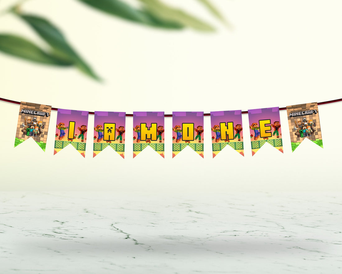 Minecraft Theme Baby Age Hanging