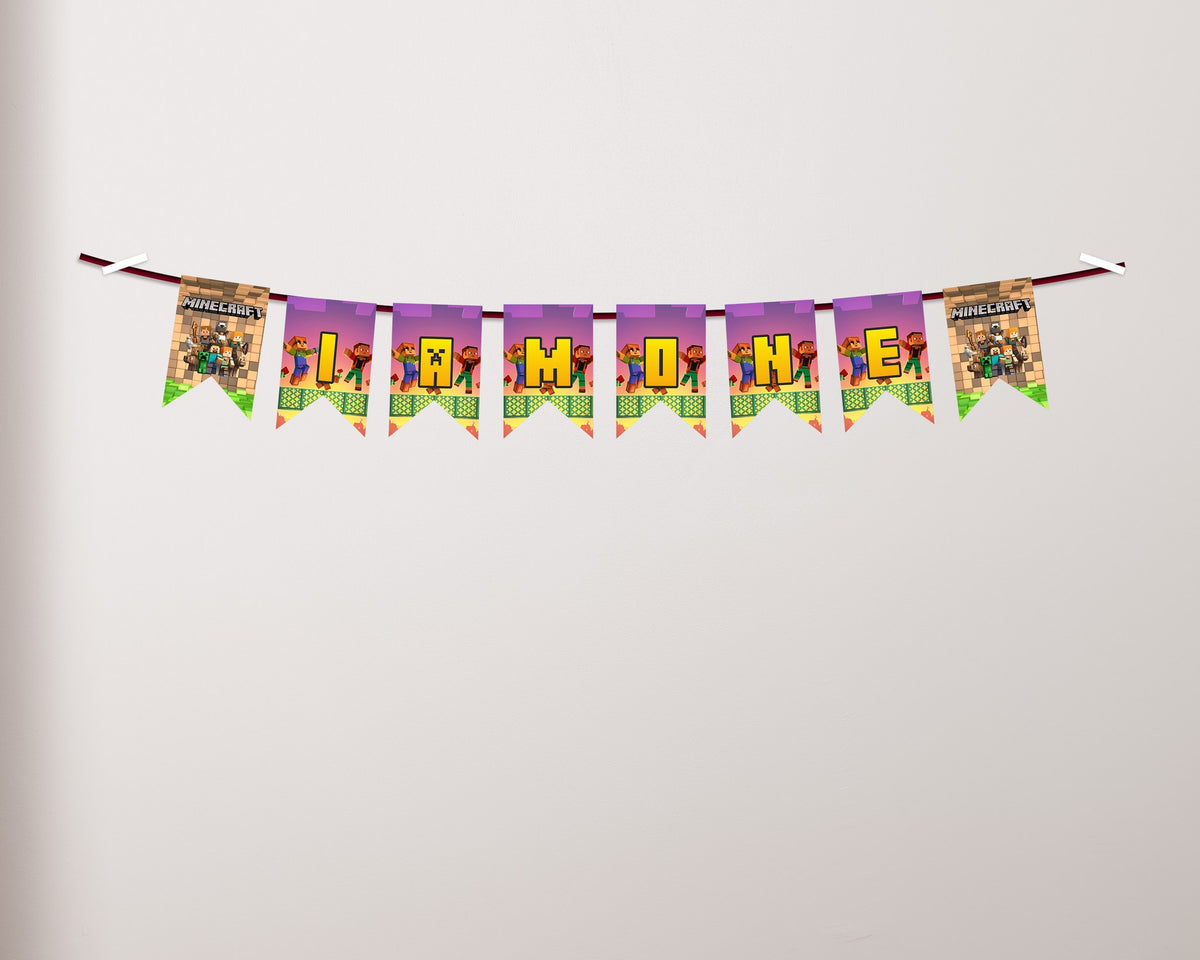 Minecraft Theme Baby Age Hanging