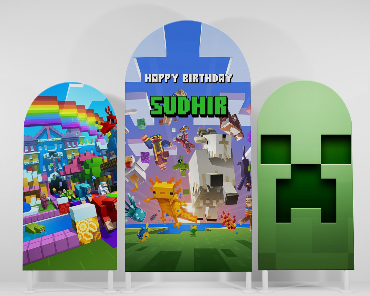Minecraft Theme Arch Backdrop