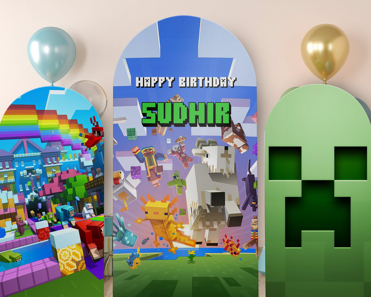 Minecraft Theme Arch Backdrop