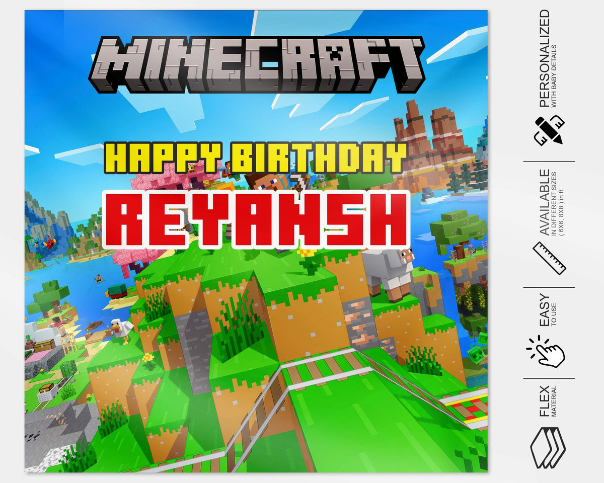 Minecraft Theme Customized Square Backdrop