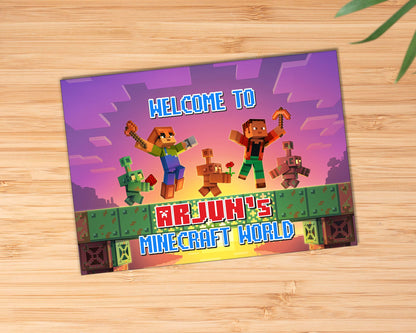 Minecraft Theme Customized Welcome Board