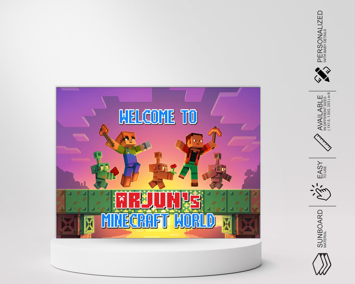 Minecraft Theme Customized Welcome Board