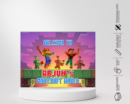 Minecraft Theme Customized Welcome Board