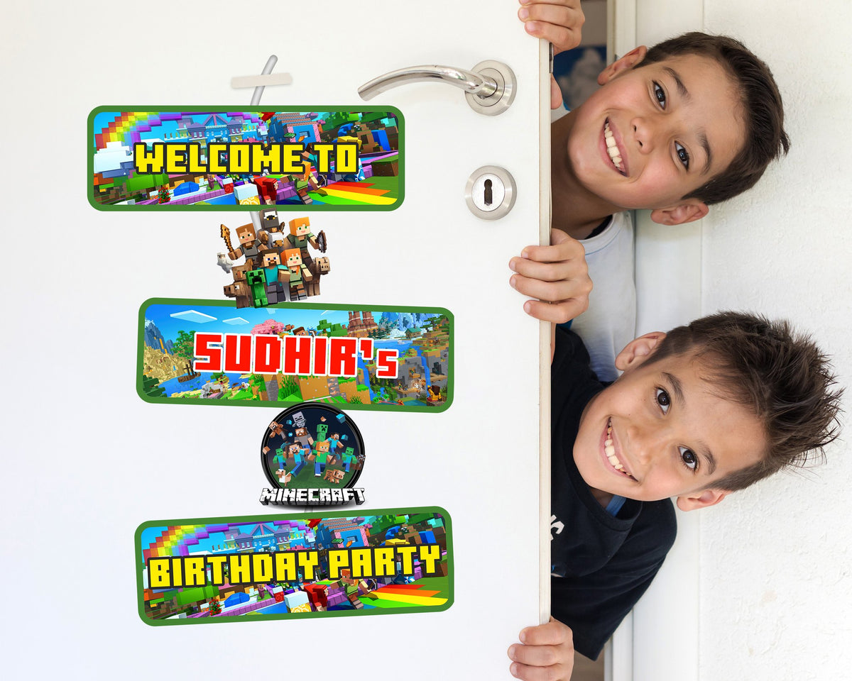 Minecraft Theme Door Poster