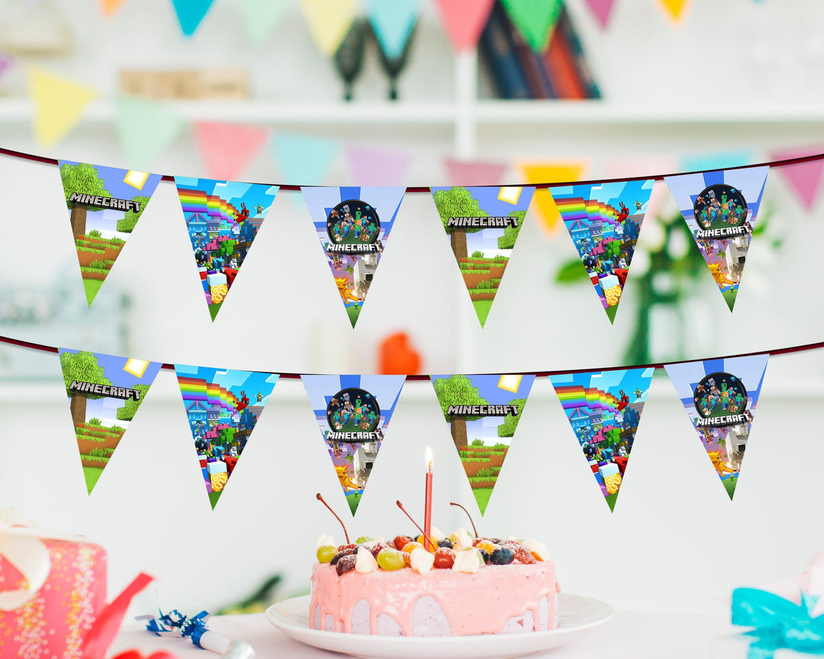 Minecraft Theme Flag Bunting