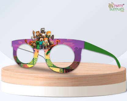 Minecraft Theme Birthday Party Glasses