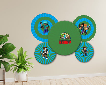 Minecraft Theme Paper Fan