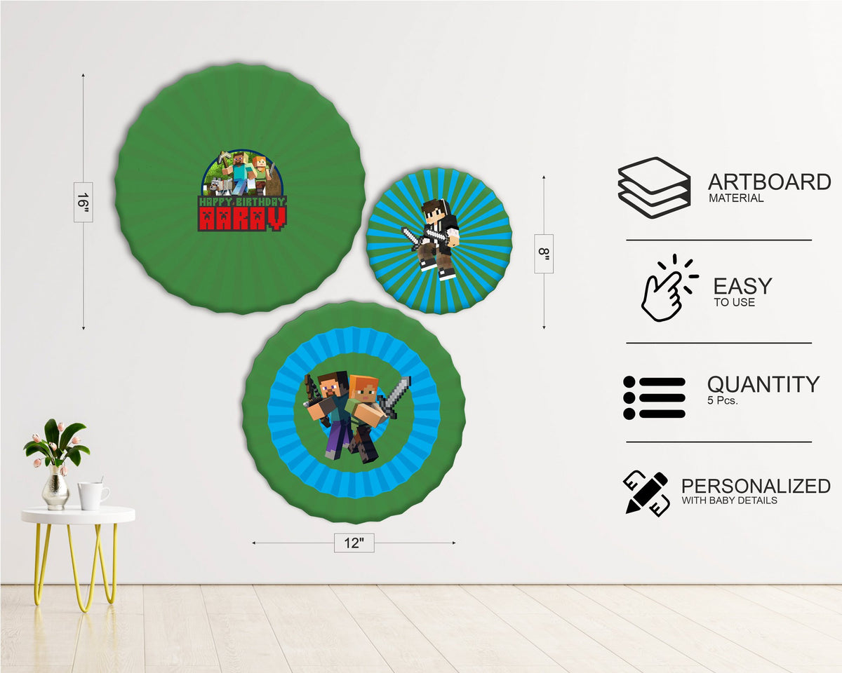 Minecraft Theme Paper Fan