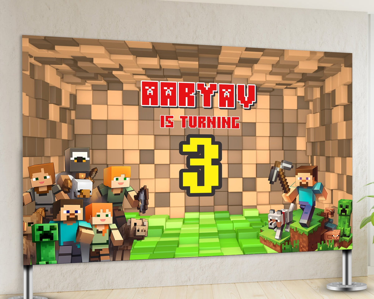 Minecraft Theme Personalized Backdrop