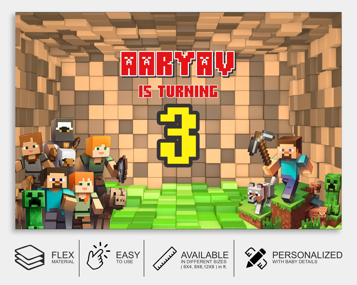 Minecraft Theme Personalized Backdrop