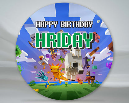 Minecraft Theme Round Backdrop