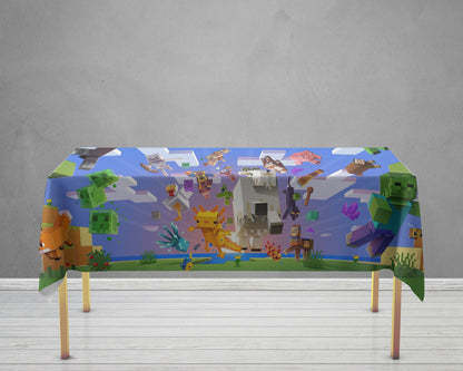 Minecraft Theme Cake Tablecover